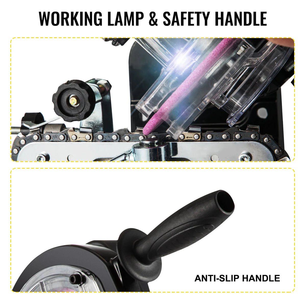 Electric Chainsaw Sharpener 230W Multi-Angle Adjustable Chain Grinder 3000RPM Chainsaw Sharpener for 1/4" to 2/5" Chains