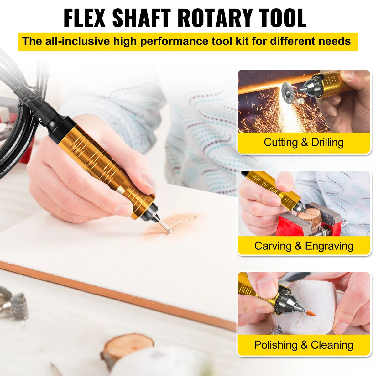 230W S-R Flex Shaft Mill w/ Foot Pedal 6.5mm Chuck Hanging Flexible Jewelry Polishing Machine Rotary Stone Carving Tool