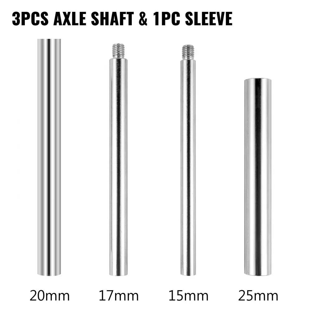 Tire Mounting Tool Motorcycle Tire Changing Tool with 3 PCS Axle Shafts and 1 PC Sleeve for 16" To 21" Wheels Dirt Bike