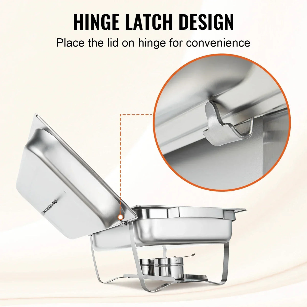 8QT Rectangle Chafing Dish 2/4/6 Packs with Full Size Pans, Folding Stand/Fuel Holder/Tray for Buffet Catering Warmer