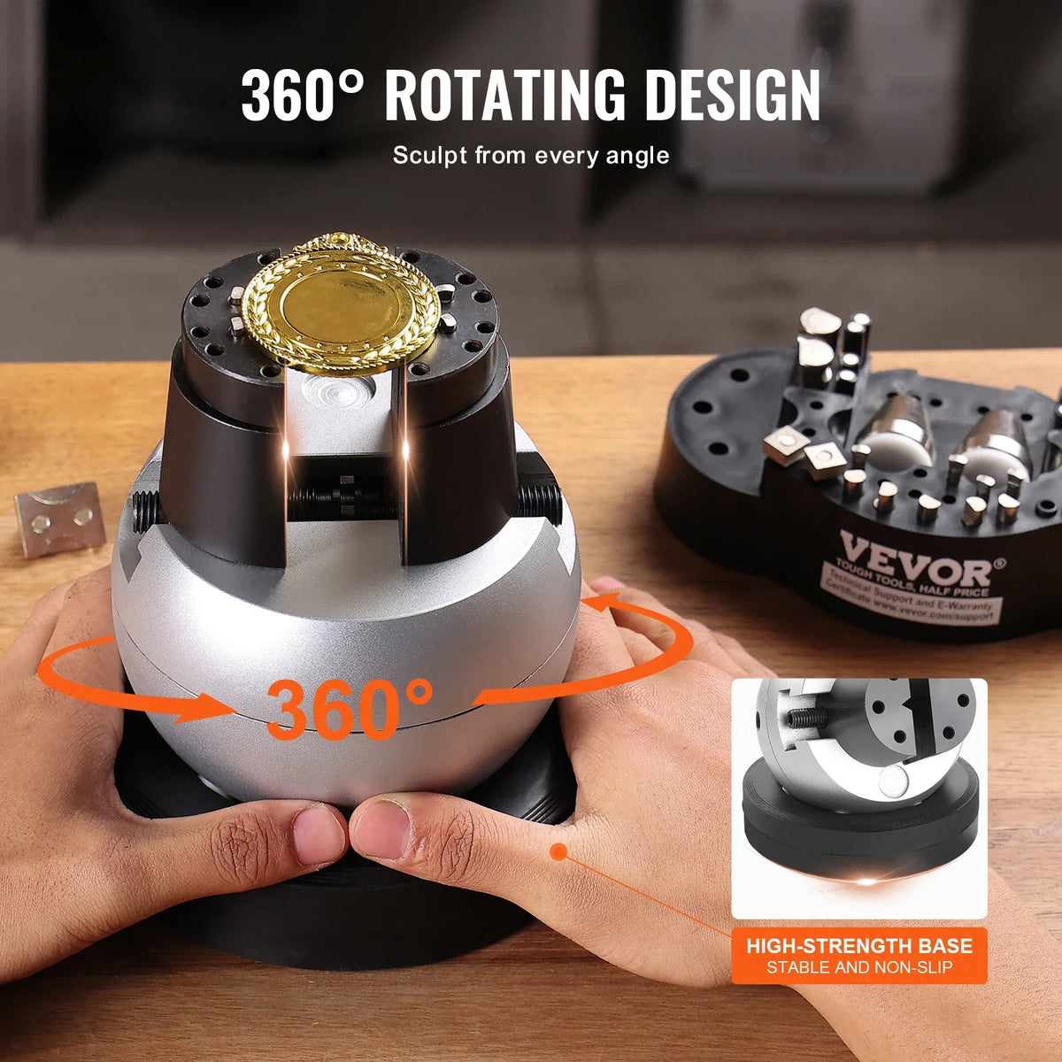 5" Engraving Ball Vise Tool 360° Rotation Jewelry Engraving Equipment for Gemstone Inlay and Ring Carving Setting Tools