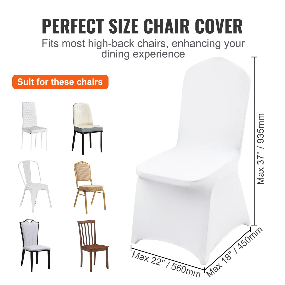 Stretch Spandex Folding Chair Covers 50PCS Universal Fitted Chair Cover Slipcovers for Wedding Holiday Banquet Party