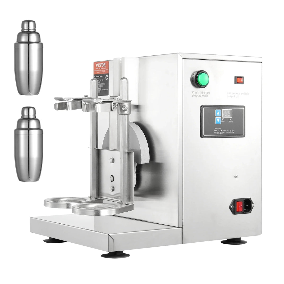 Milkshake Maker Machine, 120W Commercial Milk Tea Shaker Machine, Double Head Milk Shake Mixer Machine, 0-180s Adjustable