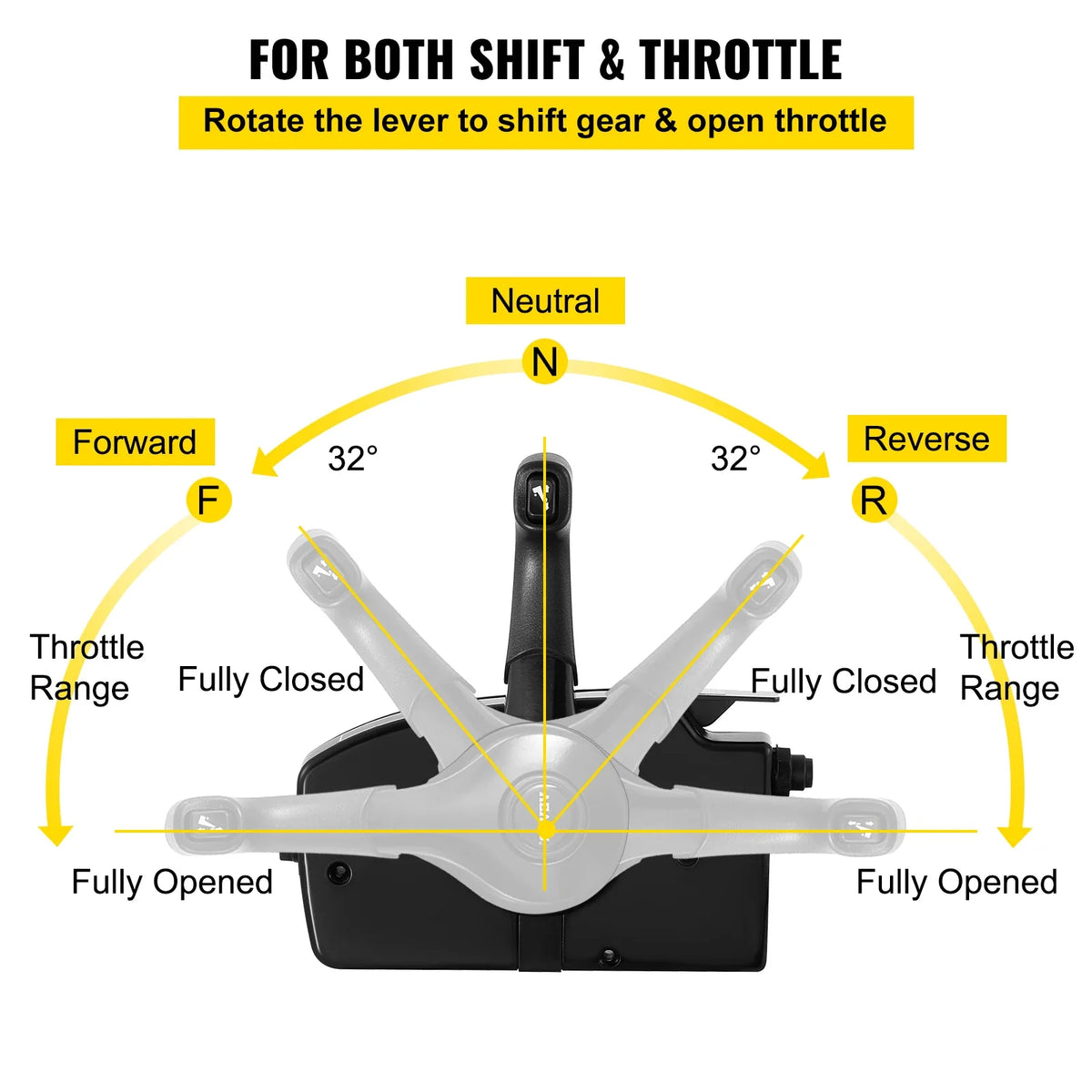 881170A15 Outboard Remote Control Box Throttle Shifter Boat Accessories with 8 Pin 15ft Harness for Mercury Mariner Motor