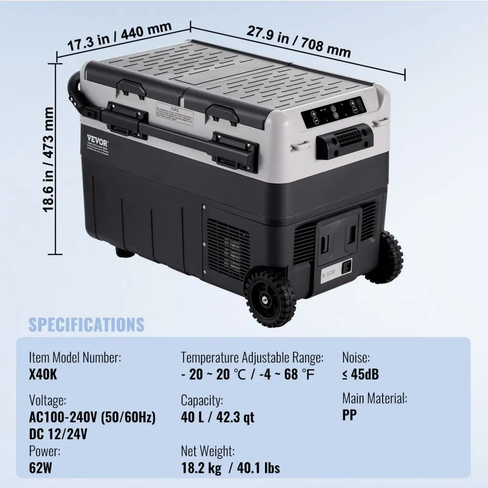 Portable Car Refrigerator Freezer Fridge Compressor 40L 115L 95L 50L 58L 36L Dual Zone for Home Outdoors RV Boat Camping