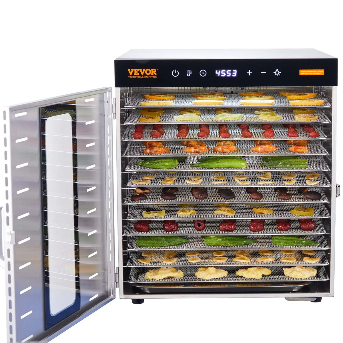 Food Dehydrator Machine, 5/6/10 Tray Fruit Dehydrator Electric Food Dryer for Jerky, Herb Meat, Beef, Fruit, Dog Treats