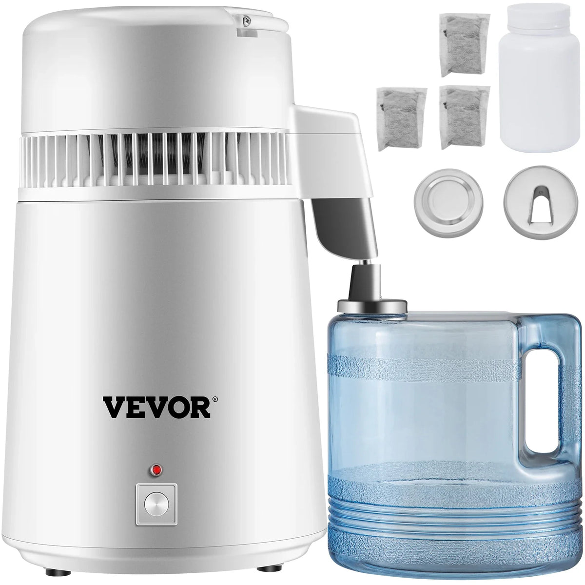 4L Water Distiller Purifier Filter Dispenser Heating Drinking Bottle Softener 304 Stainless Steel for Office Homes