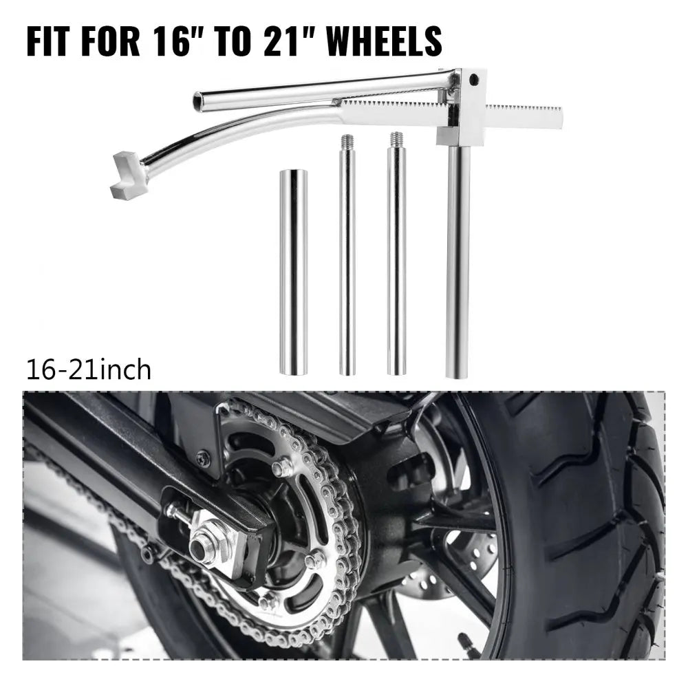 Tire Mounting Tool Motorcycle Tire Changing Tool with 3 PCS Axle Shafts and 1 PC Sleeve for 16" To 21" Wheels Dirt Bike