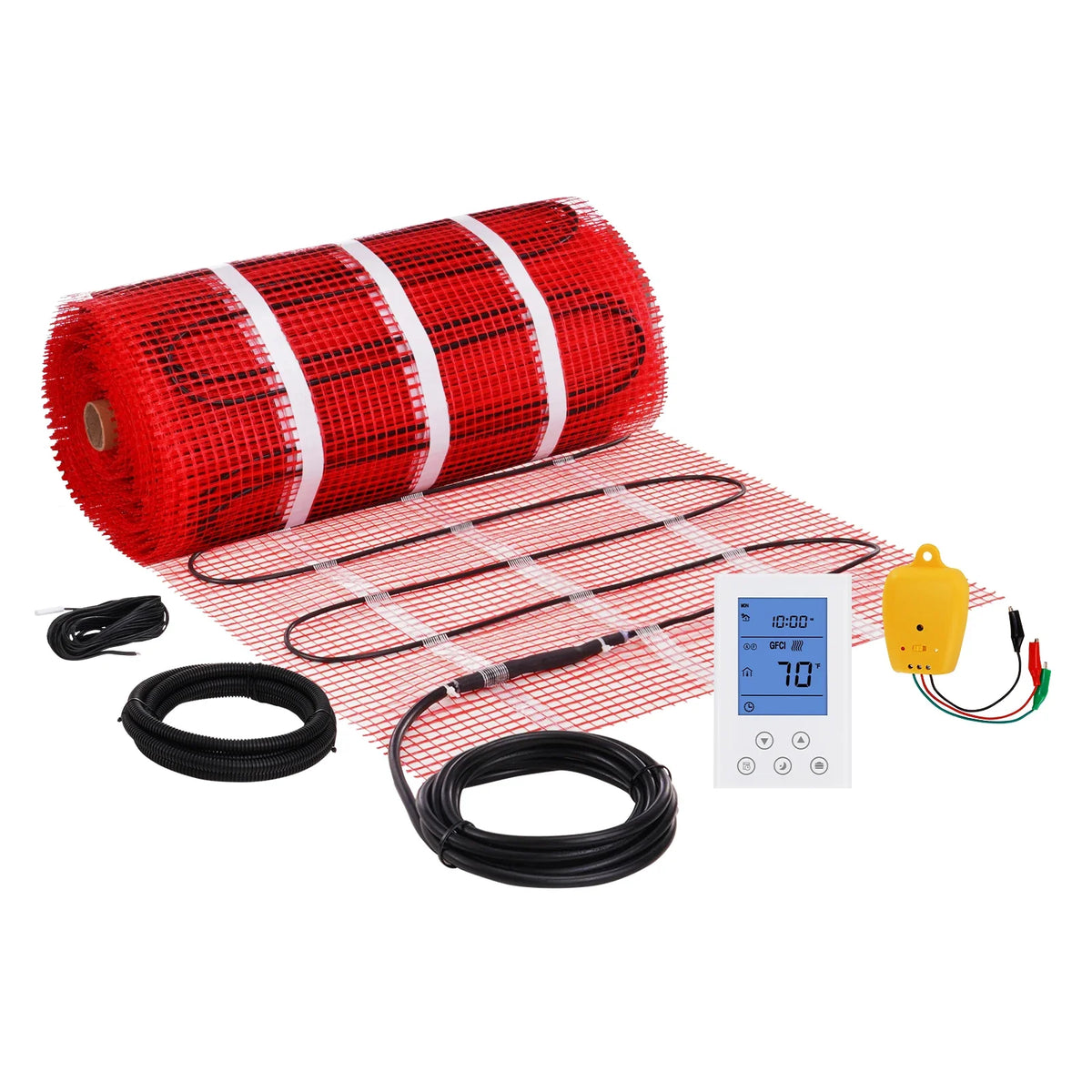 Floor Heating Mat 10/20100 Sq.ft. Electric Radiant Floor Heated Warm System w/ Digital Floor Sensing Thermostat for Honme