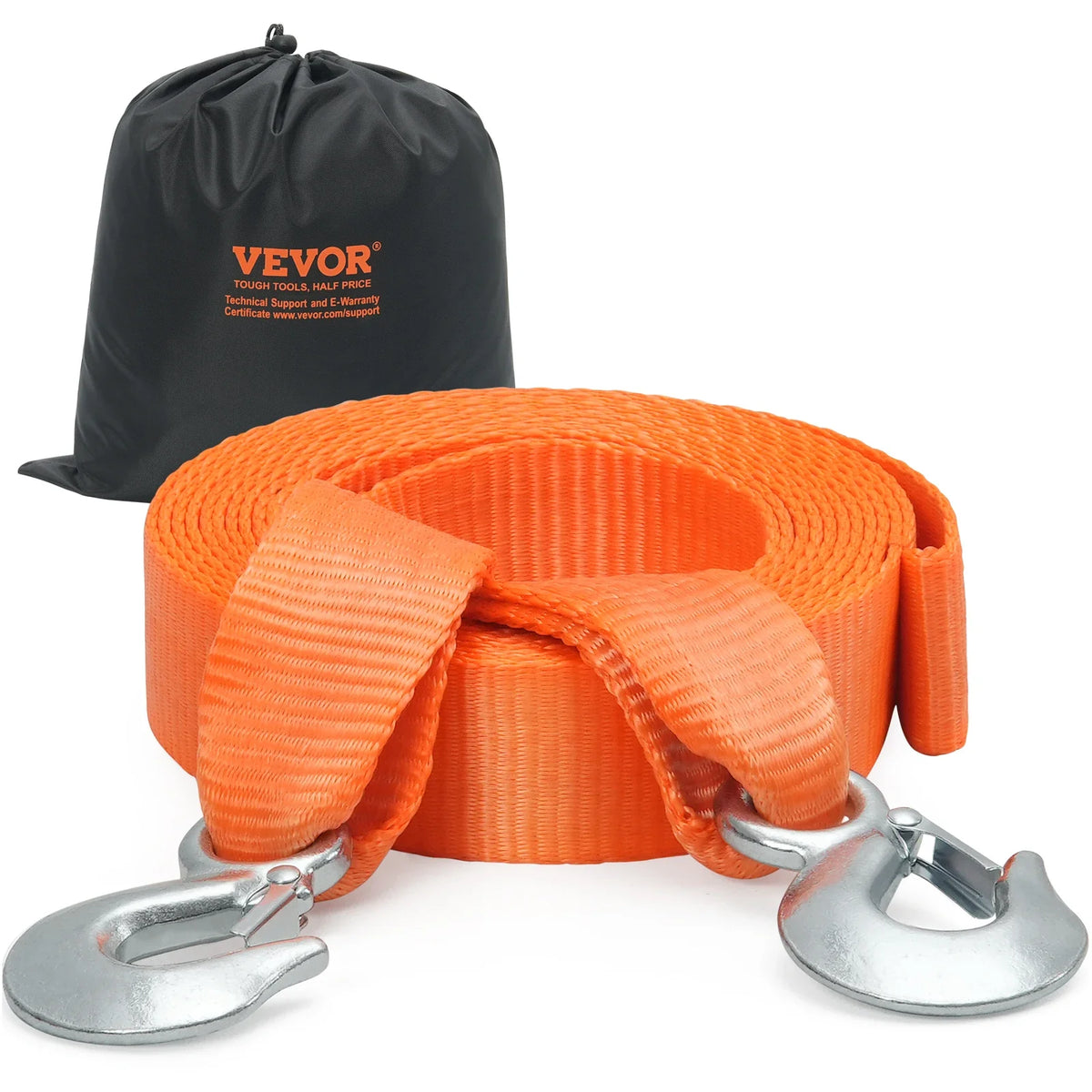 2"x20' ATV Tow Strap with Hooks 17000 lbs Capacity for  Vehicles Essential Towing Accessory for Roadside Assistance