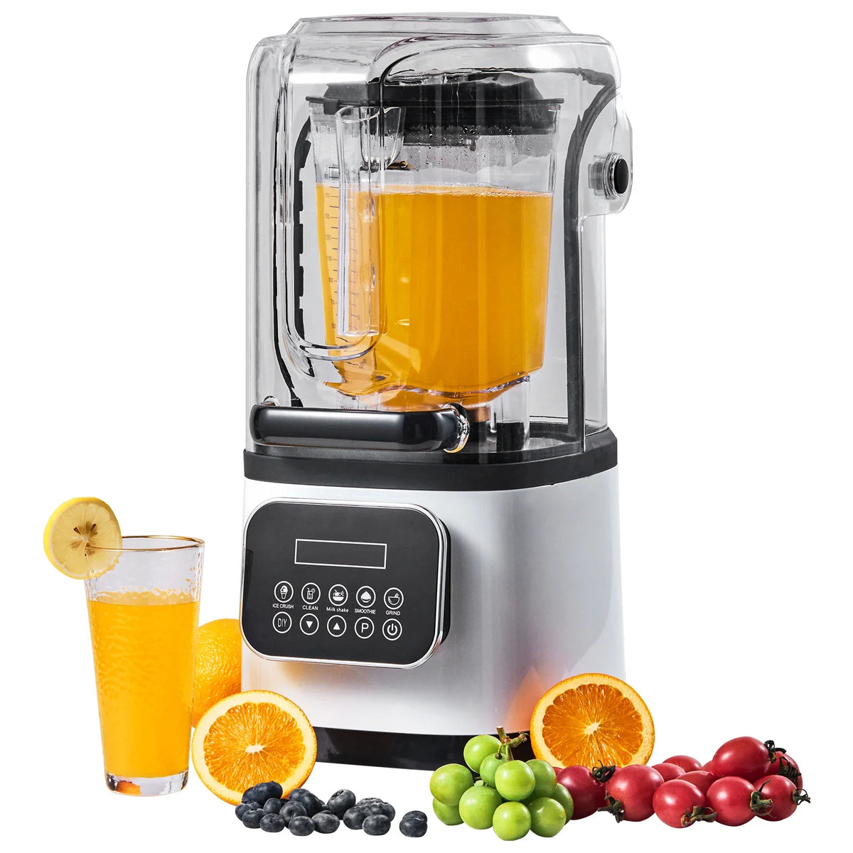 Professional Blender with Shield,Countertop Blenders,68 oz Glass Jar Blender,Stainless Steel 9 Speed & 5 Functions Blender