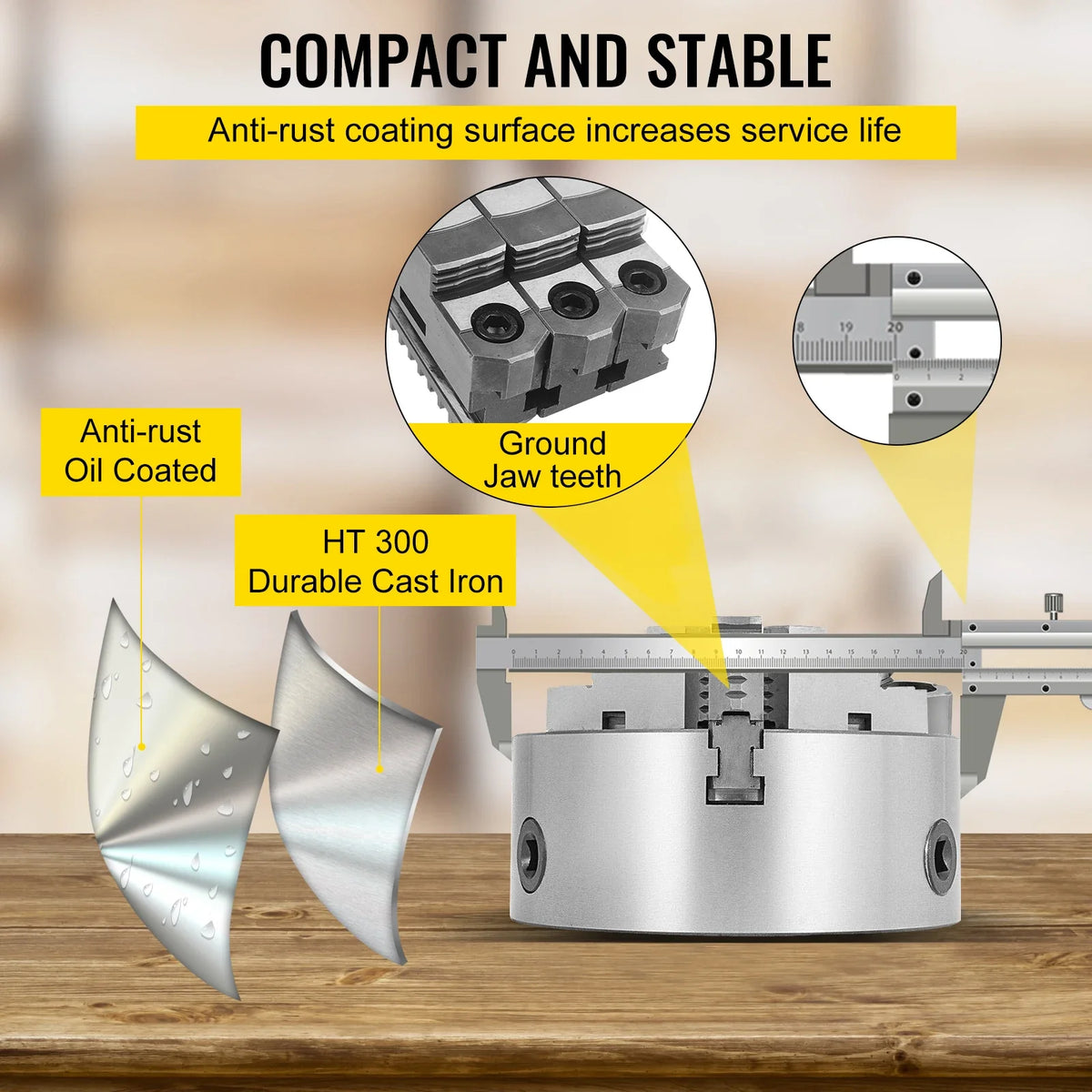 3 Jaw Lathe Chuck K11-200 8Inch K11-250 10inch Self Centering Chuck Hardened Steel Jaws for Lathe Drilling Milling Machine