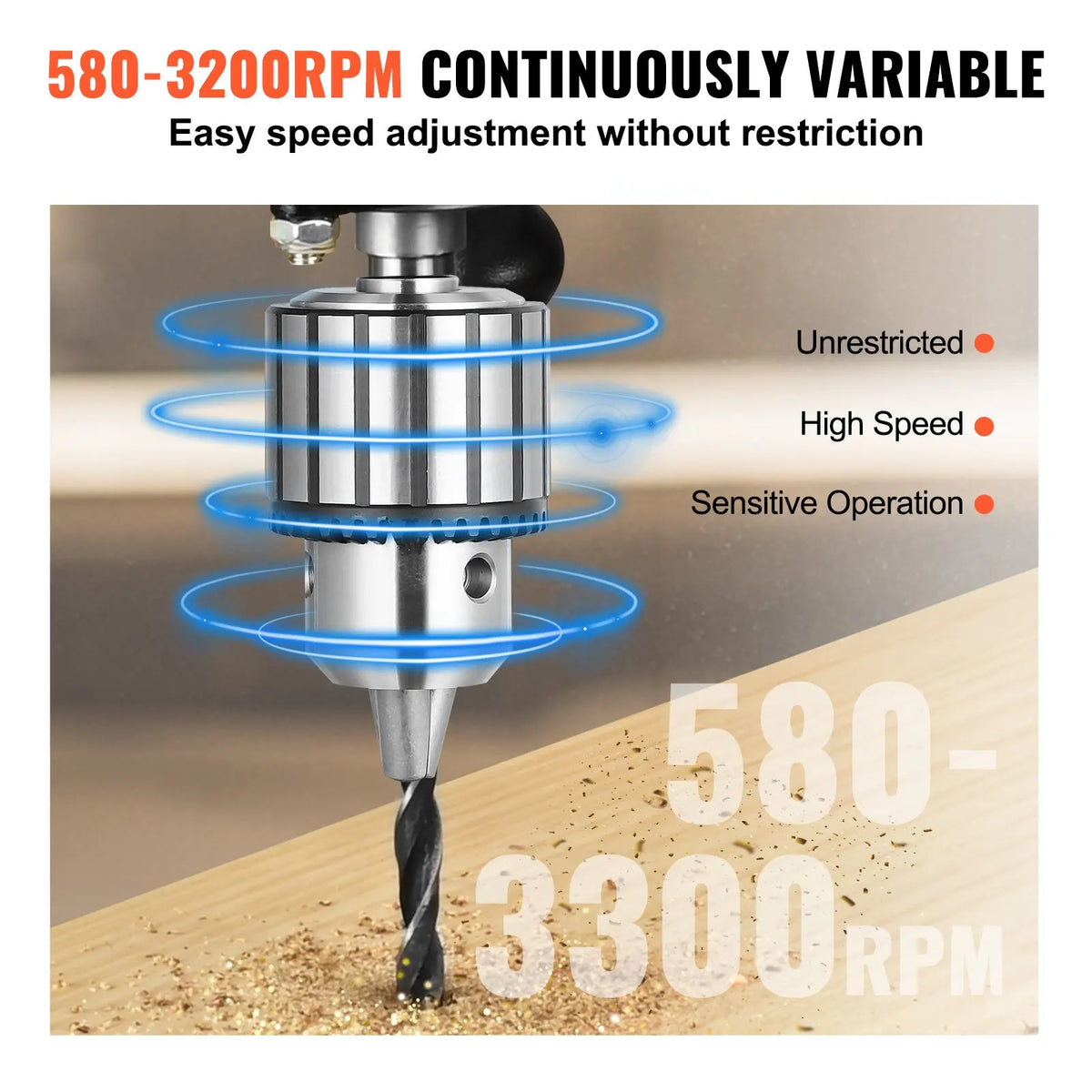 12in Benchtop Drill Press Variable Speed Cast Iron Bench Drill Worktable with Laser Work Light Tabletop Drilling Machine