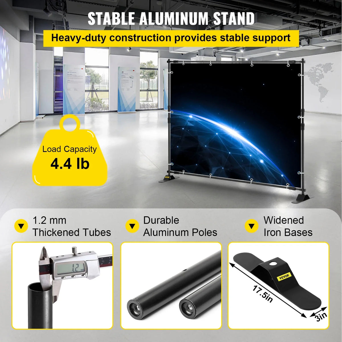 10 x 8 Ft,8 x 8 Ft Backdrop Banner Stand Adjustable Height & Width for Trade Show Wall Exhibitor Photo Booth Background