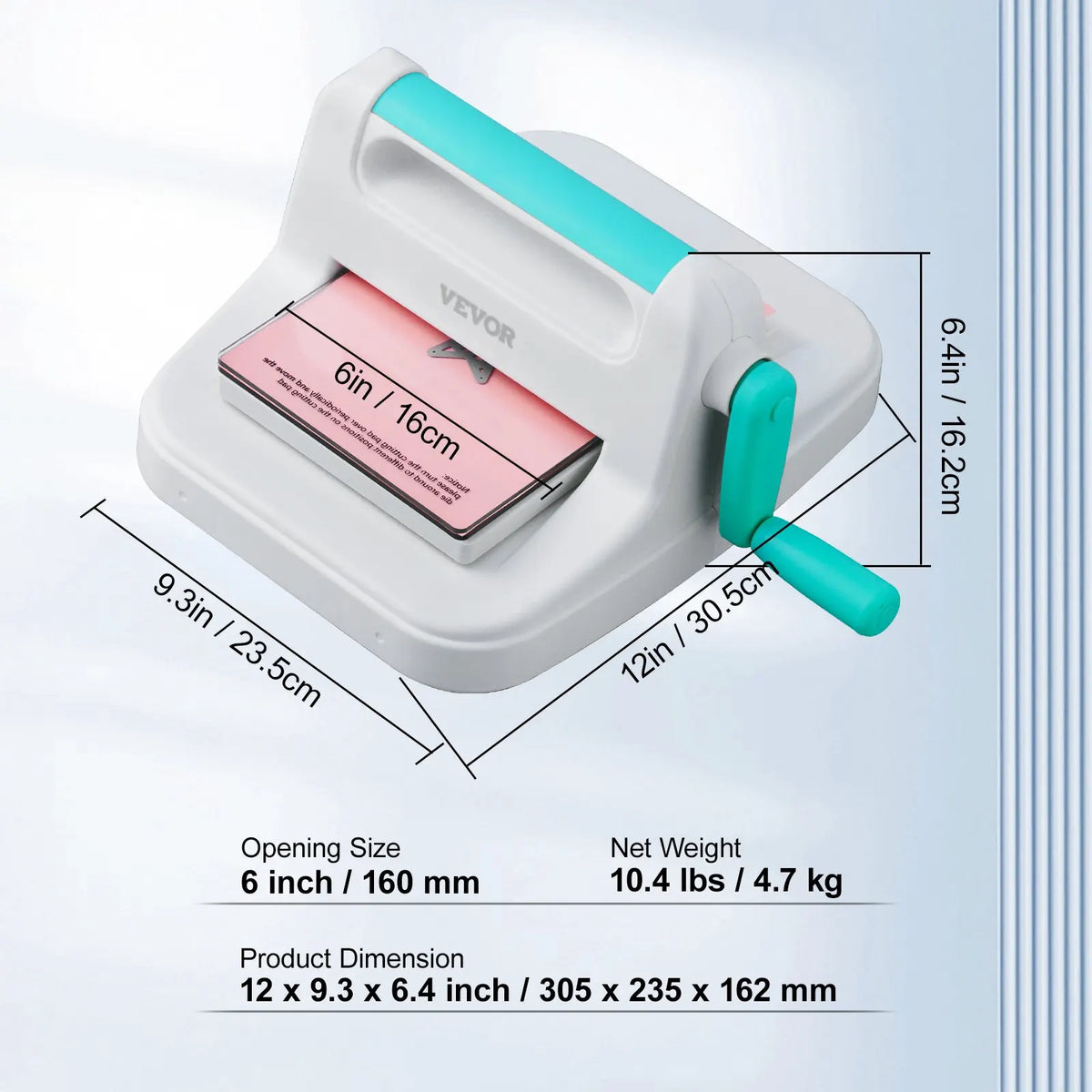 Manual Die Cutting & Embossing Machine, Portable Cut Machines, 6/9 inch Opening Scrapbooking Machine Full Kit Included