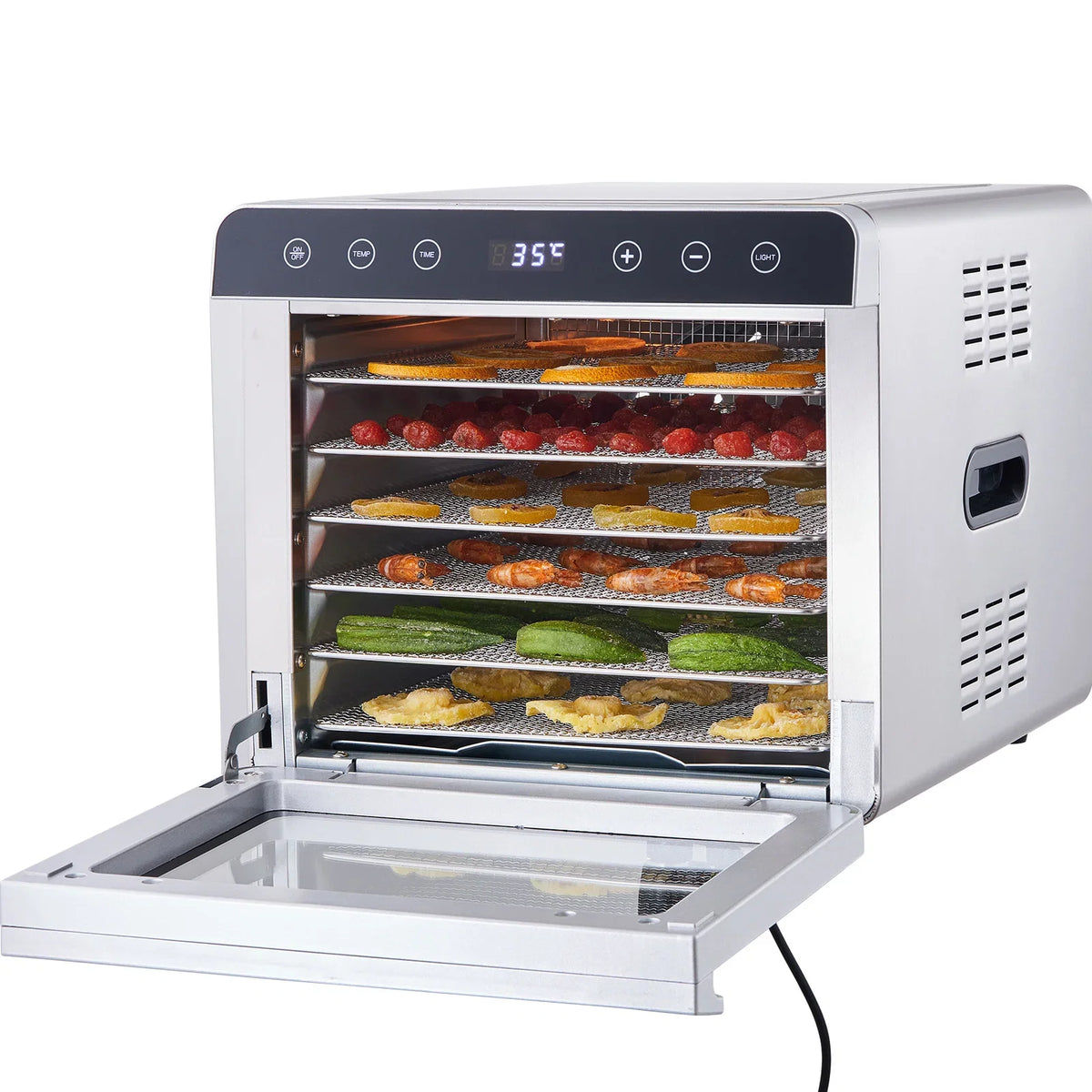 Food Dehydrator Machine 700W With Digital Timer Temperature Control 6 Trays Food Dehydrated Dryer for Jerky, Herb