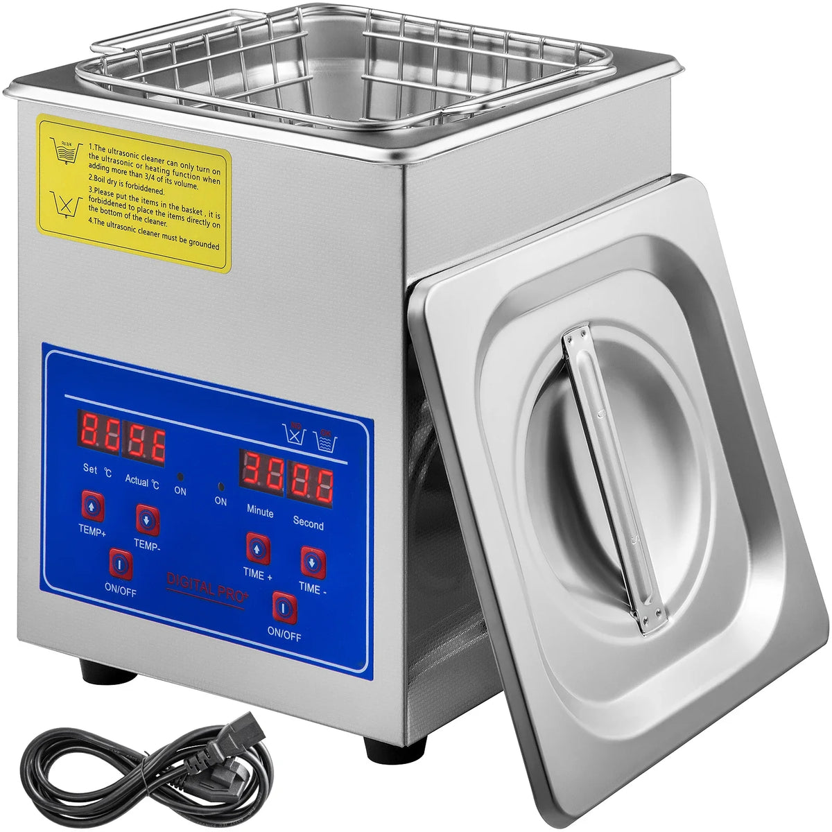 2L Digital Ultrasonic Cleaner with Timer 40kHz 304 Stainless Steel Sonic Cleaner for Jewelry Watch Glasses