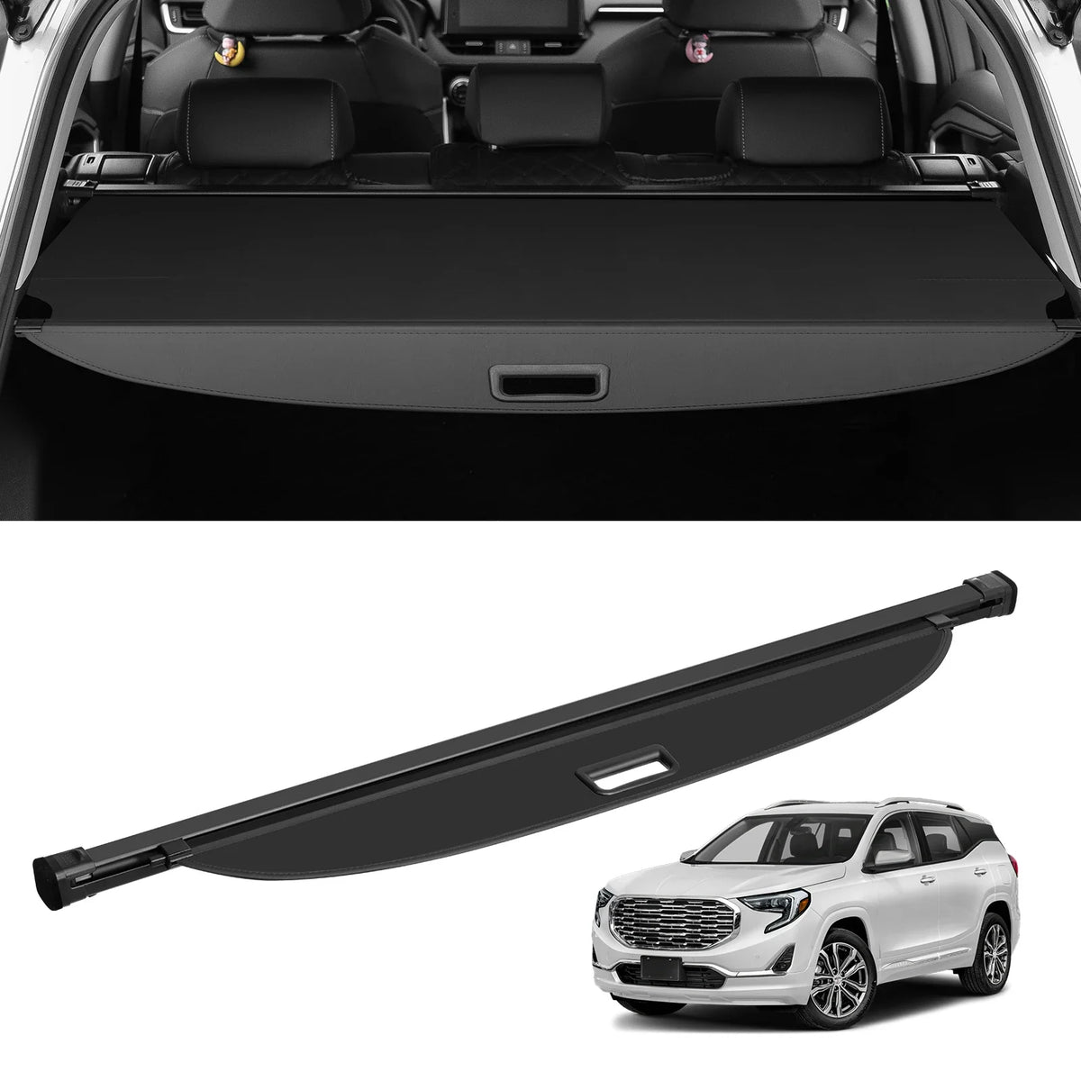 Retractable Cargo Cover Waterproof Trunk Cover Security Shield Shade for GMC Terrain + Chevrolet Equinox 2018-2024