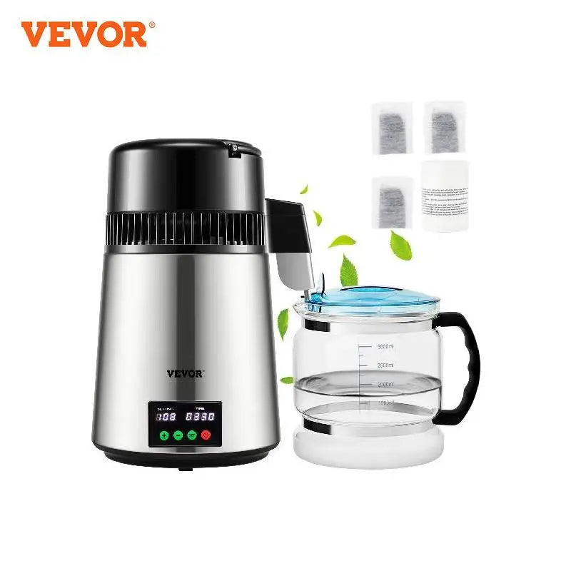 4L Water Distiller Purifier Filter 1 L/H Distilling Speed Dispenser Drinking Bottle Softener Touch Screen Home Appliance