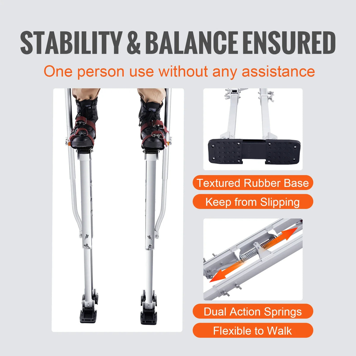 Drywall Stilts 36-50in Adjustable Tool Stilts w/Protective Knee Pads Durable&Non-slip Work Stilts for Sheetrock Painting