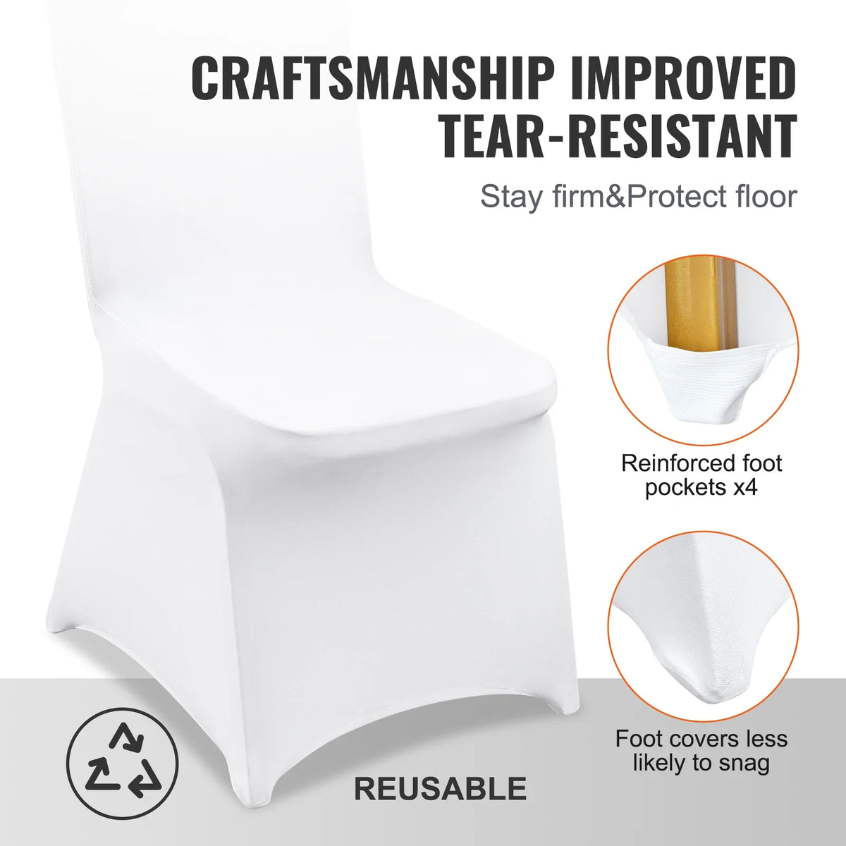 Stretch Spandex Folding Chair Covers 50PCS Universal Fitted Chair Cover Slipcovers for Wedding Holiday Banquet Party