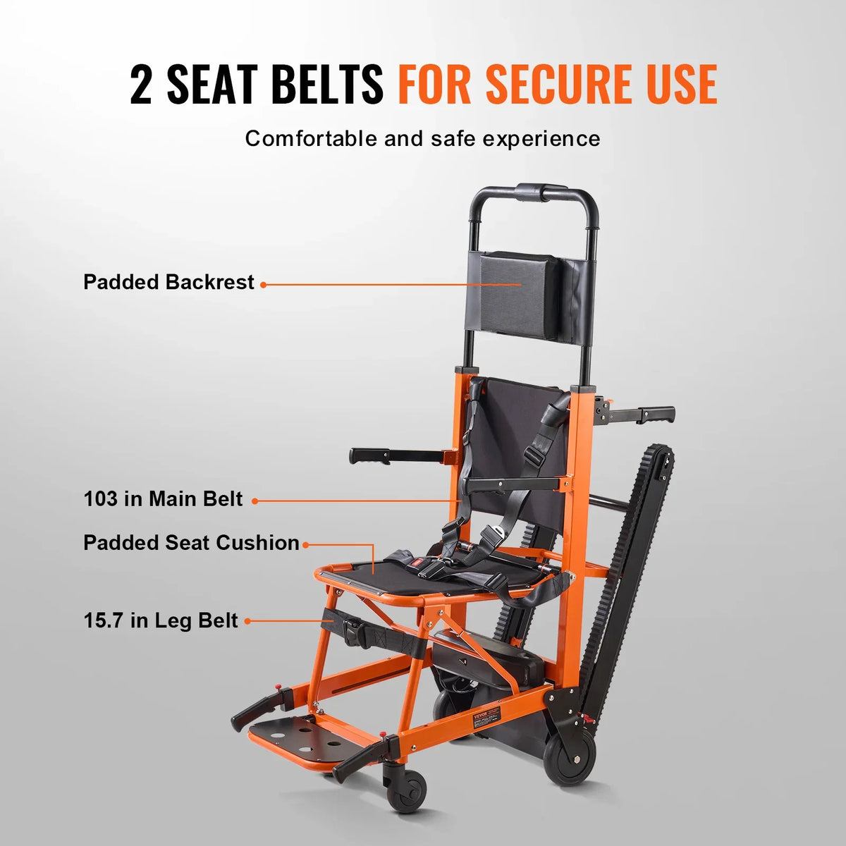 450 lbs Electric Stair Climbing Chair Foldable Emergency Stair Lift Wheelchair with Battery Operated for Elderly Disabled