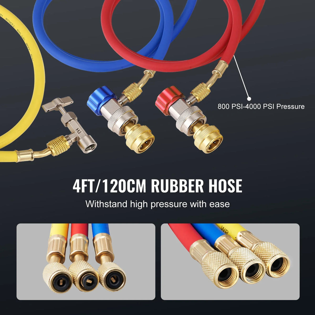 3.5/4.5CFM Single Stage Rotary Vane HVAC Air AC Vacuum Pump & A/C Refrigerant Kit Manifold Gauge Set for Air Conditioning