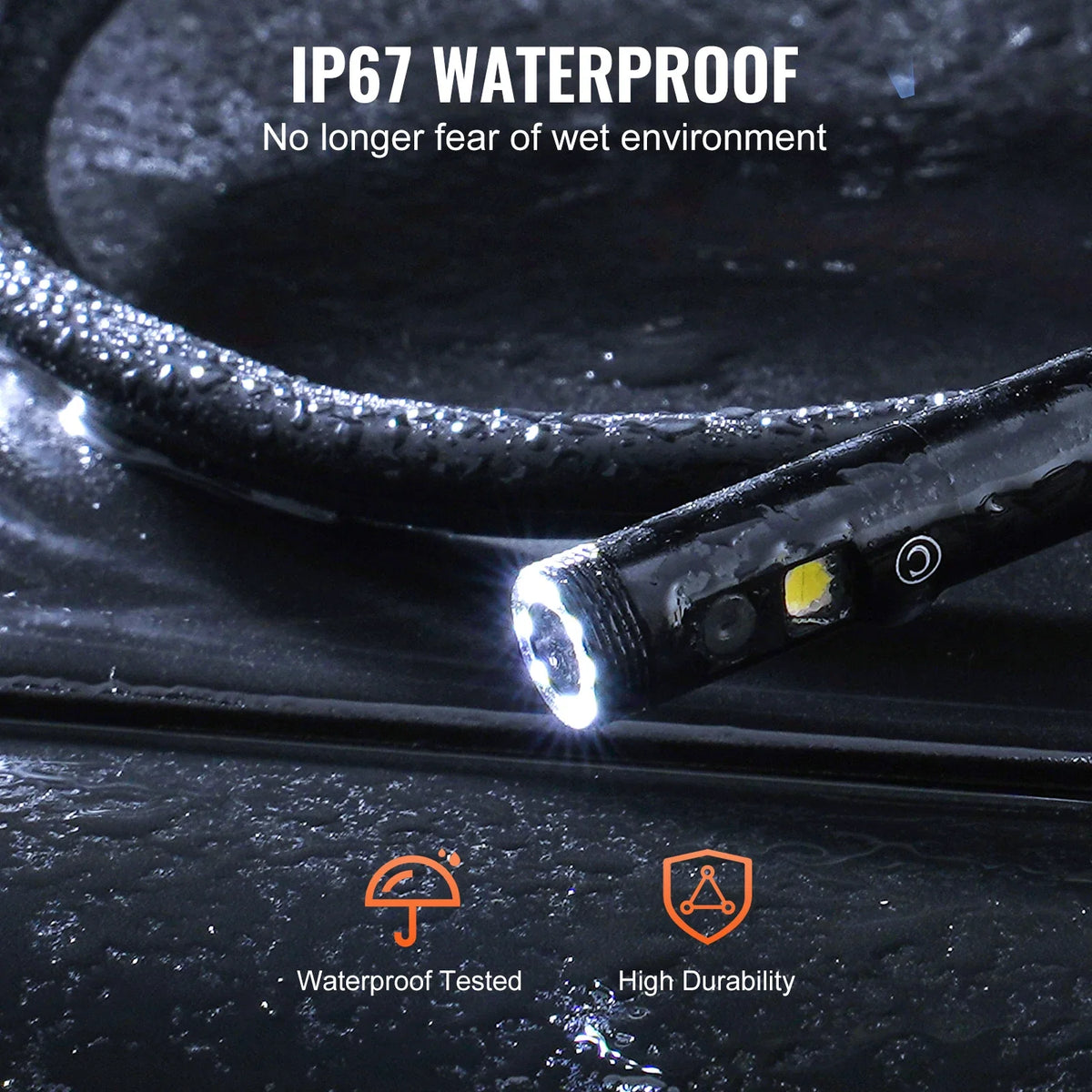 Endoscope Camera with Light Triple Lens Industrial Borescope 5" Screen 1080P Inspection Camera for Automotive, Plumbing