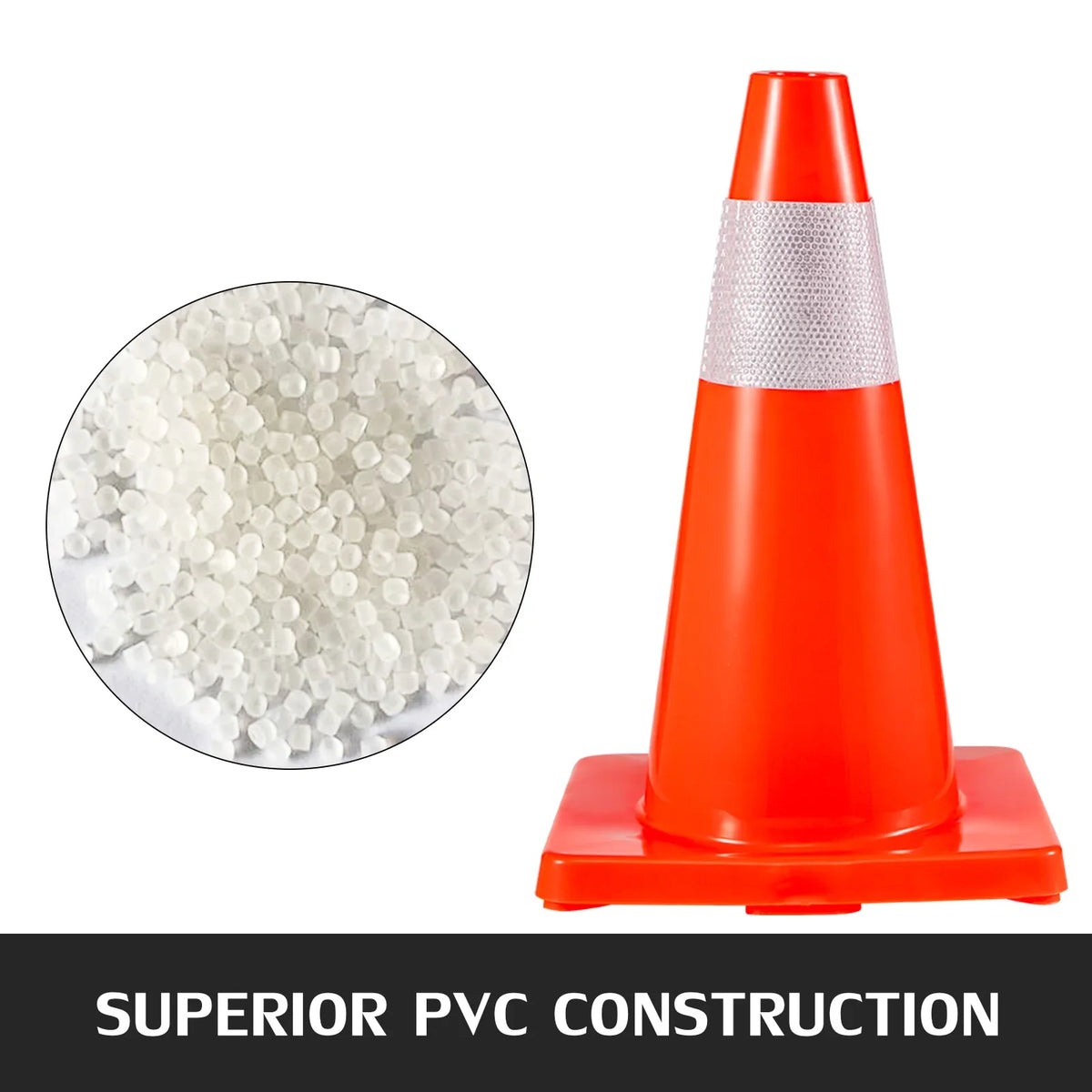 20Pack 18" Traffic Cones Safety Road Parking Cones PVC Base Hazard Construction Cones for Home Traffic Parking