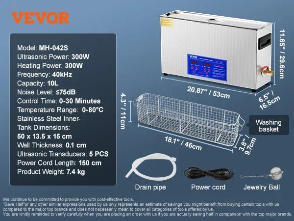 Ultra Sonic Cleaner 2/3/6/10/15/30L 300W 40kHz Digital Ultrasonic with Timer&Heater with Basket for Gun Parts Bullets