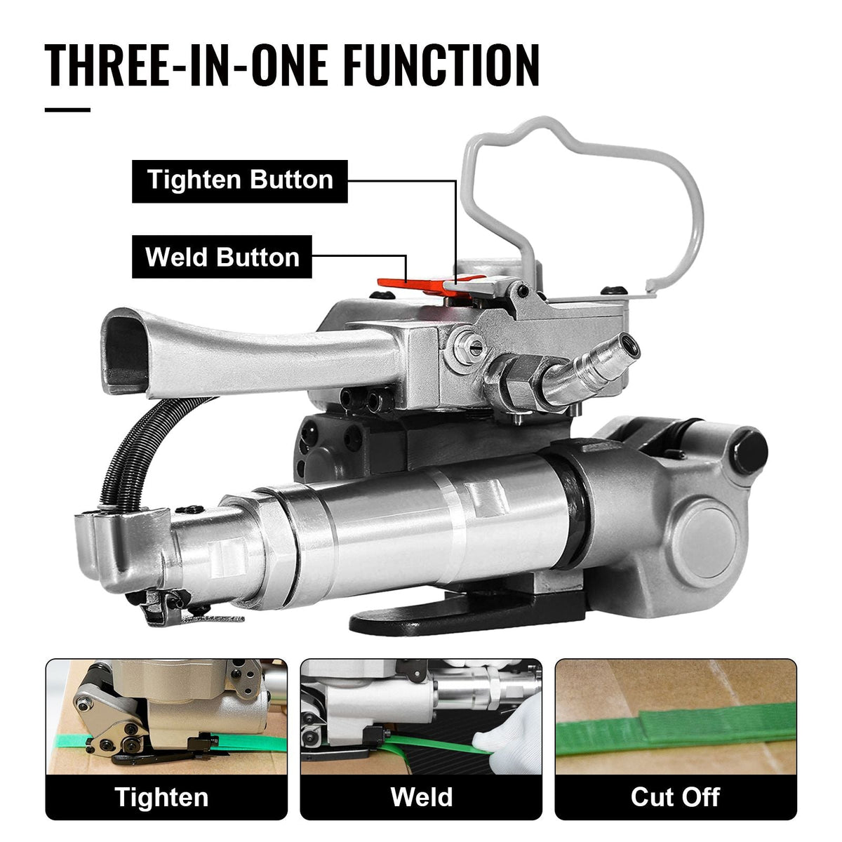 A19 Pneumatic Strapping Tool, 1/2\" to 3/4\" Hand Held Strapping Machine, Sealless Strapping Machine for PP PET Strapping
