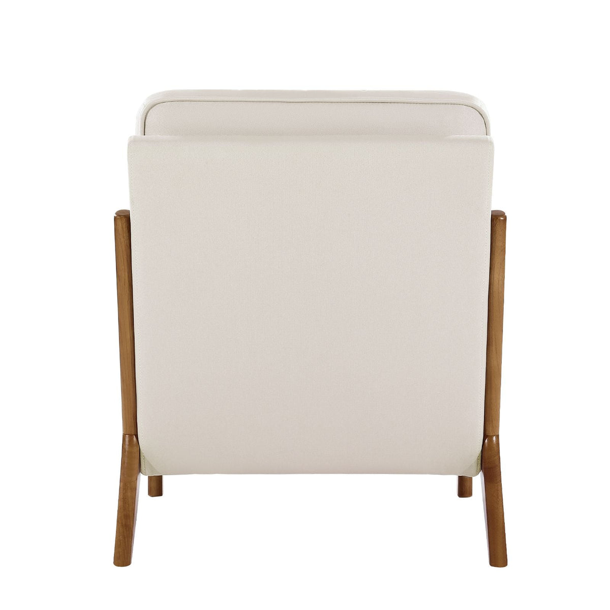 Accent Chair, Mid Century Modern Armchair with Solid Wood Frame and Non-Slip Legs, Upholstered Leisure Chair with Linen Fabric and 5.7 in Thickened Cushion, for Living Room, Bedroom, Office