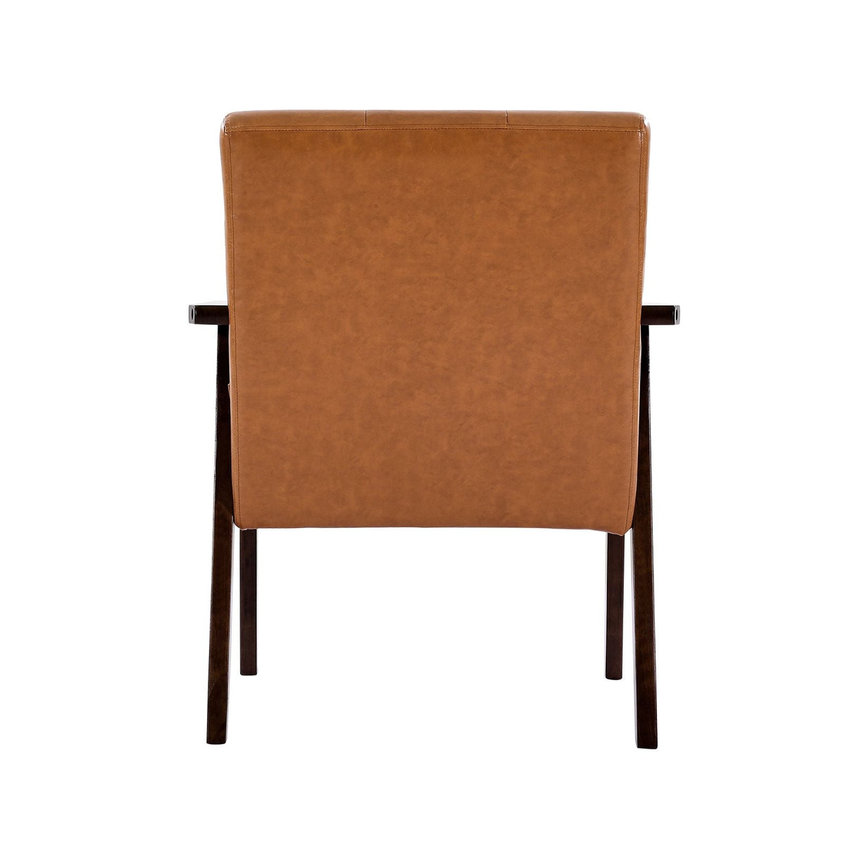 Accent Chair, Mid Century Modern Armchair with Solid Wood Frame and Non-Slip Legs, Upholstered Leisure Chair with PU Leather and Soft Cushion, for Living Room, Bedroom, Office