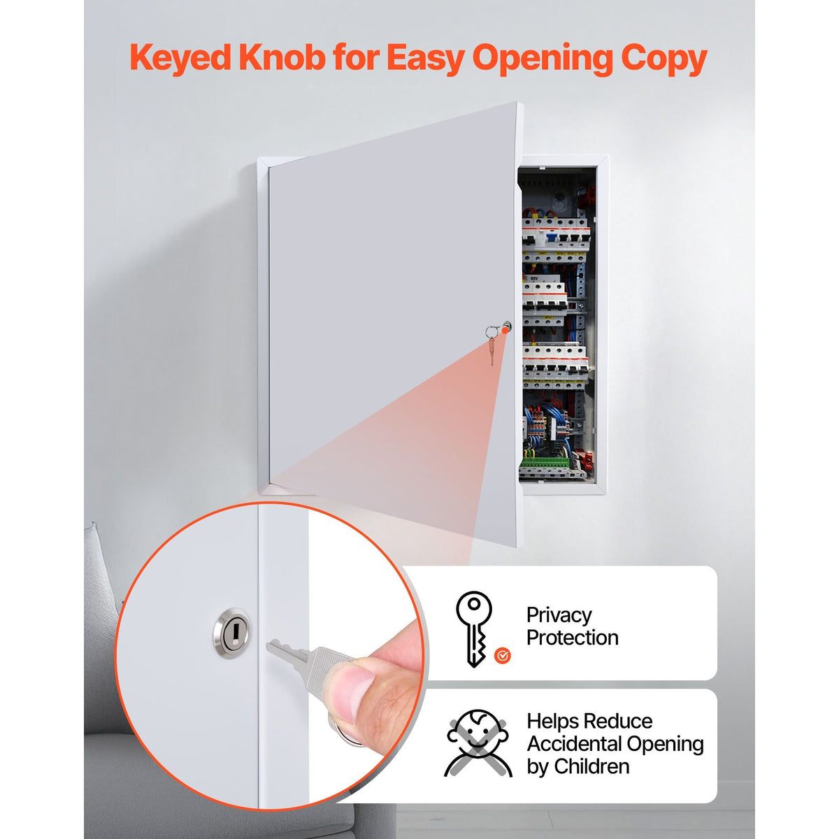 Access Panel for Drywall, 25.2 x 25.2 in Galvanized Steel Access Door, Easy Install Hinged Service Panel with Key, for Ceiling Plumbing Electrical, 24.4 x 24.4 in Cutout Size, White