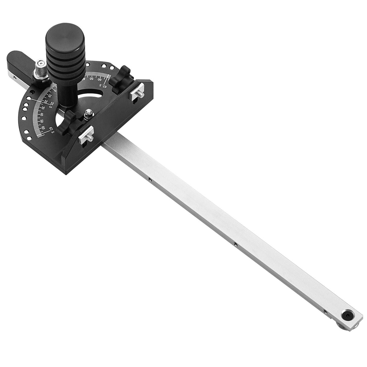 Accurate Miter Gauge, Fits Slots 3/4'' x 3/8'', Crafted from Aluminum Alloy, Features 15 Adjustable Angle Stops, Spring-Loaded Plunger & Detachable Disc, Ideal for Woodwork & Table Saws