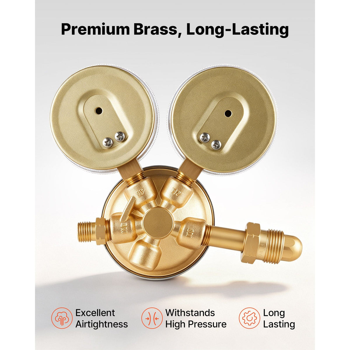 Acetylene Regulator, Precise Acetylene Regulator, 0-500PSI Welding Gas Gauge with CGA-510 Inlet Connection & 9/16"-18 LH Outlet Connection, PC Knob Adjustment