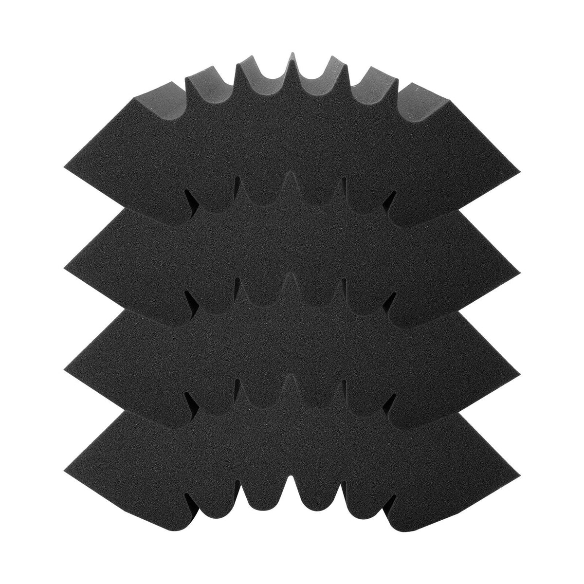 Acoustic Foam Panels, 4 Pack 16.5 x 6.3 x 12 inches, Adhesive High Density Soundproof Wall Panels,Fire-Resistant Acoustic Panel,Sound Dampening Absorbing Panel for Studio Wall and Ceiling,Black
