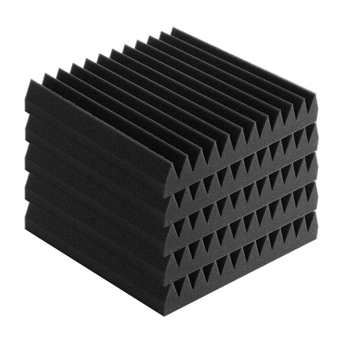 Acoustic Foam Panels, 50 Pack 12 x 12 x 2 inches, High Density Soundproof Wall Panels,Fire-Resistant Acoustic Panels,Sound Dampening Absorbing Panels for Studio Wall and Ceiling,Black