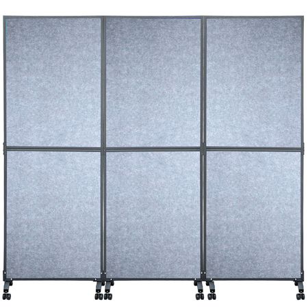 Acoustic Room Divider 72\" x 66\" Office Partition Panel 3 Pack Office Divider Wall Light Gray Office Dividers Partition Wall Polyester & 45 Steel Cubicle Wall Reduce Noise and Visual Distractio