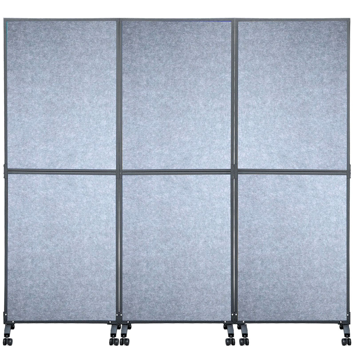 Acoustic Room Divider 72\" x 66\" Office Partition Panel 3 Pack Office Divider Wall Light Gray Office Dividers Partition Wall Polyester & 45 Steel Cubicle Wall Reduce Noise and Visual Distractio