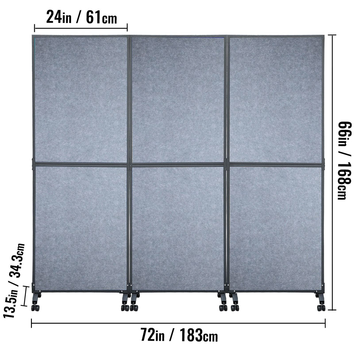 Acoustic Room Divider 72\" x 66\" Office Partition Panel 3 Pack Office Divider Wall Light Gray Office Dividers Partition Wall Polyester & 45 Steel Cubicle Wall Reduce Noise and Visual Distractio