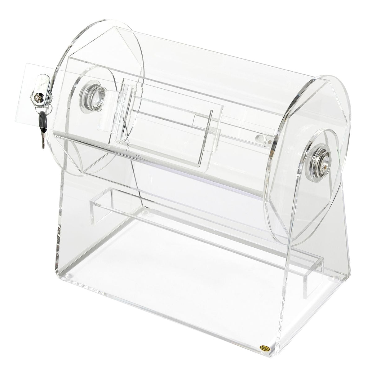Acrylic Raffle Drum, Professional Raffle Ticket Spinning Cage with 2 Keys, Transparent Lottery Spinning Drawing, Holds 2500 Tickets or 100 Raffle Balls,Raffle Ticket Box for Lottery Games Bingo