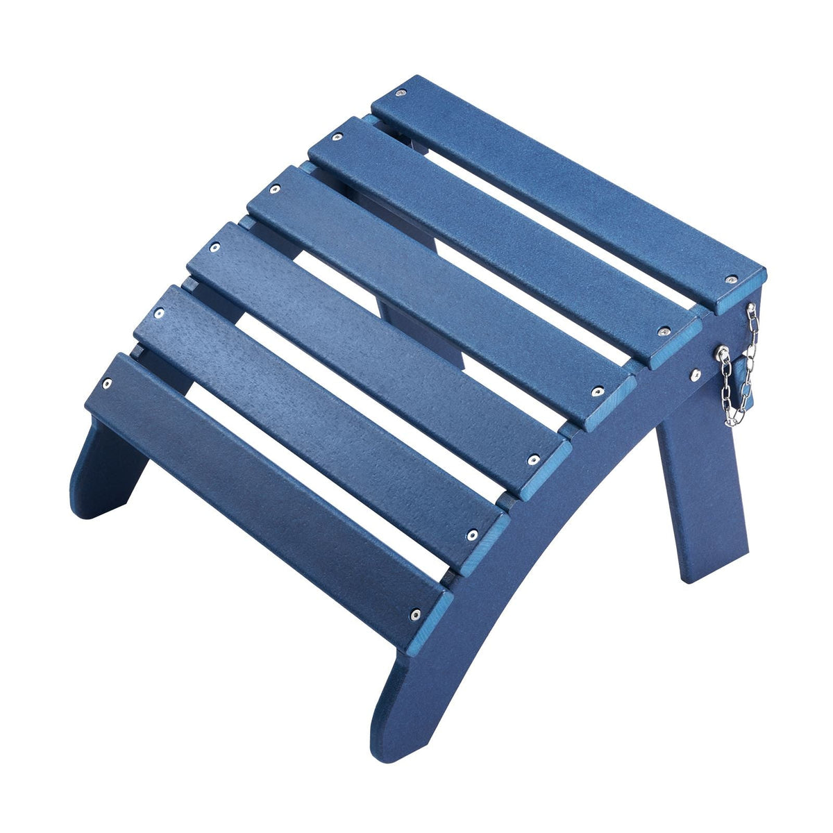 Adirondack Ottoman, 18.7L x 18.9W x 13.8H Inch HDPE Plastic Folding Adirondack Ottoman, Weather-Resistant Foot Rest for Adirondack Chair, Widely Used for Outside Porch Pool Lawn Backyard, Blue