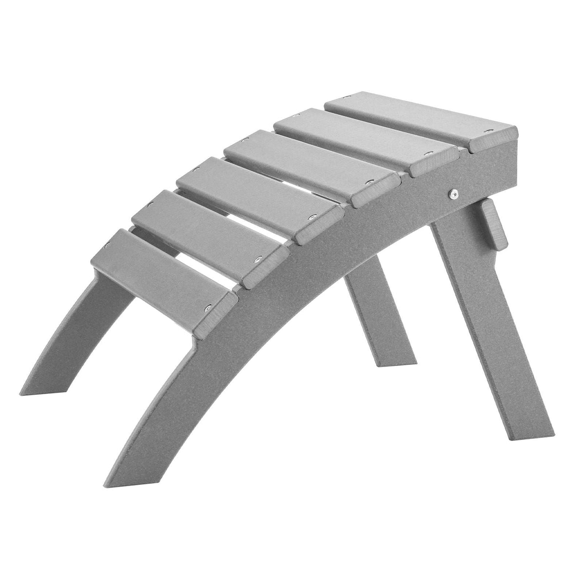 Adirondack Ottoman, 21.5L x 18.9W x 14.8H Inch HDPE Plastic Folding Adirondack Ottoman, Weather-Resistant Foot Rest for Adirondack Chair, Widely Used for Outside Porch Pool Lawn Backyard, Gray