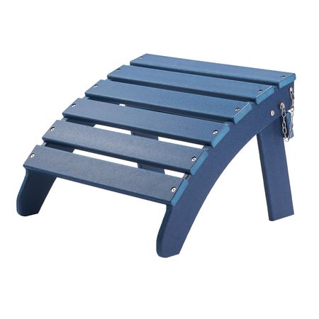 Adirondack Ottoman Set of 2, 18.7L x 18.9W x 13.8H Inch HDPE Plastic Folding Adirondack Ottoman, Weather-Resistant Foot Rest for Adirondack Chair, Used for Outside Porch Pool Lawn Backyard, Blue