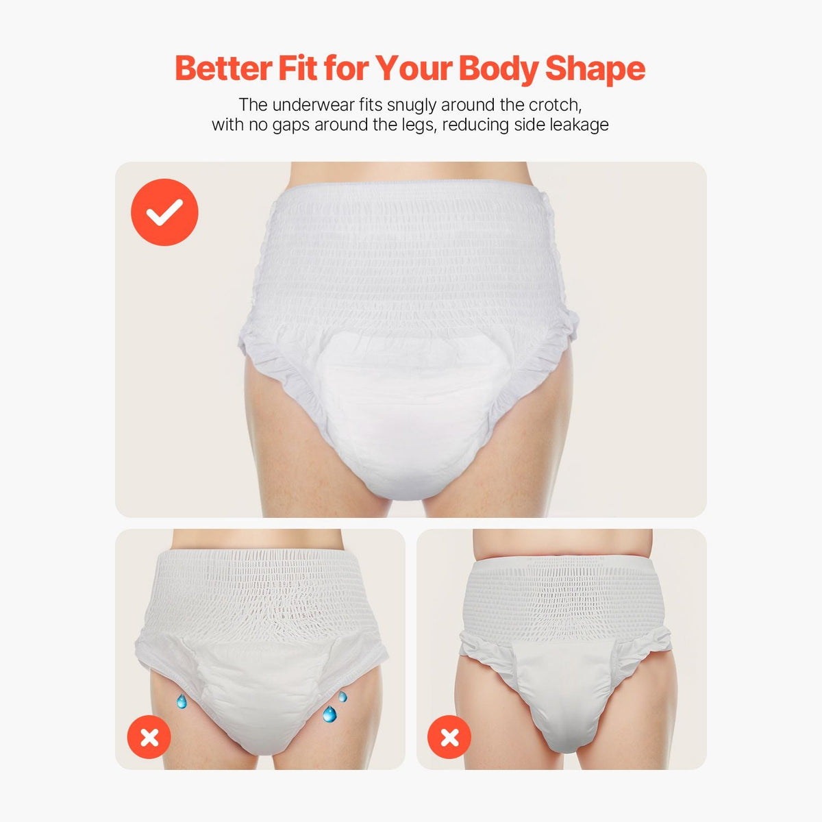Adult Incontinence Underwear, High Absorbent Protective Underwear for Men & Women, Disposable Adult Pull-ups Diaper with Leakproof Leg Cuff & Wetness Indicator - L Size, 64 Count (4 Packs of 16)