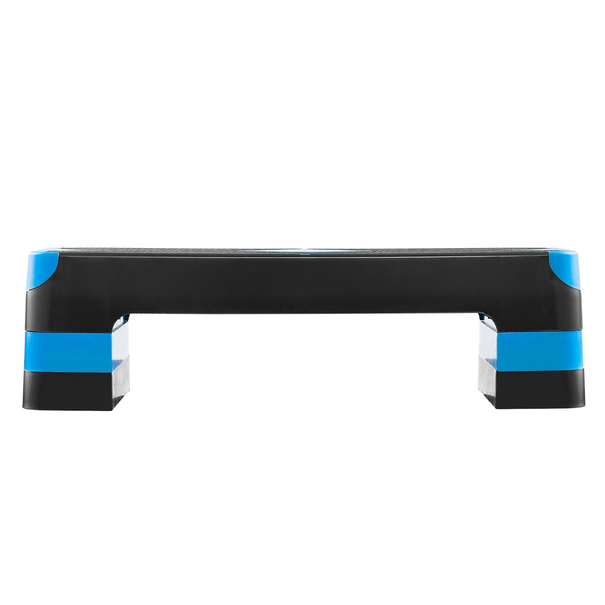 Aerobic Exercise Step Platform, 28-Inch Workout Aerobic Stepper, Height Adjustable Fitness Training Step Deck Trainer with 4 Risers, Non-Slip Surface Bench for Home Gym Cardio Strength, Blue