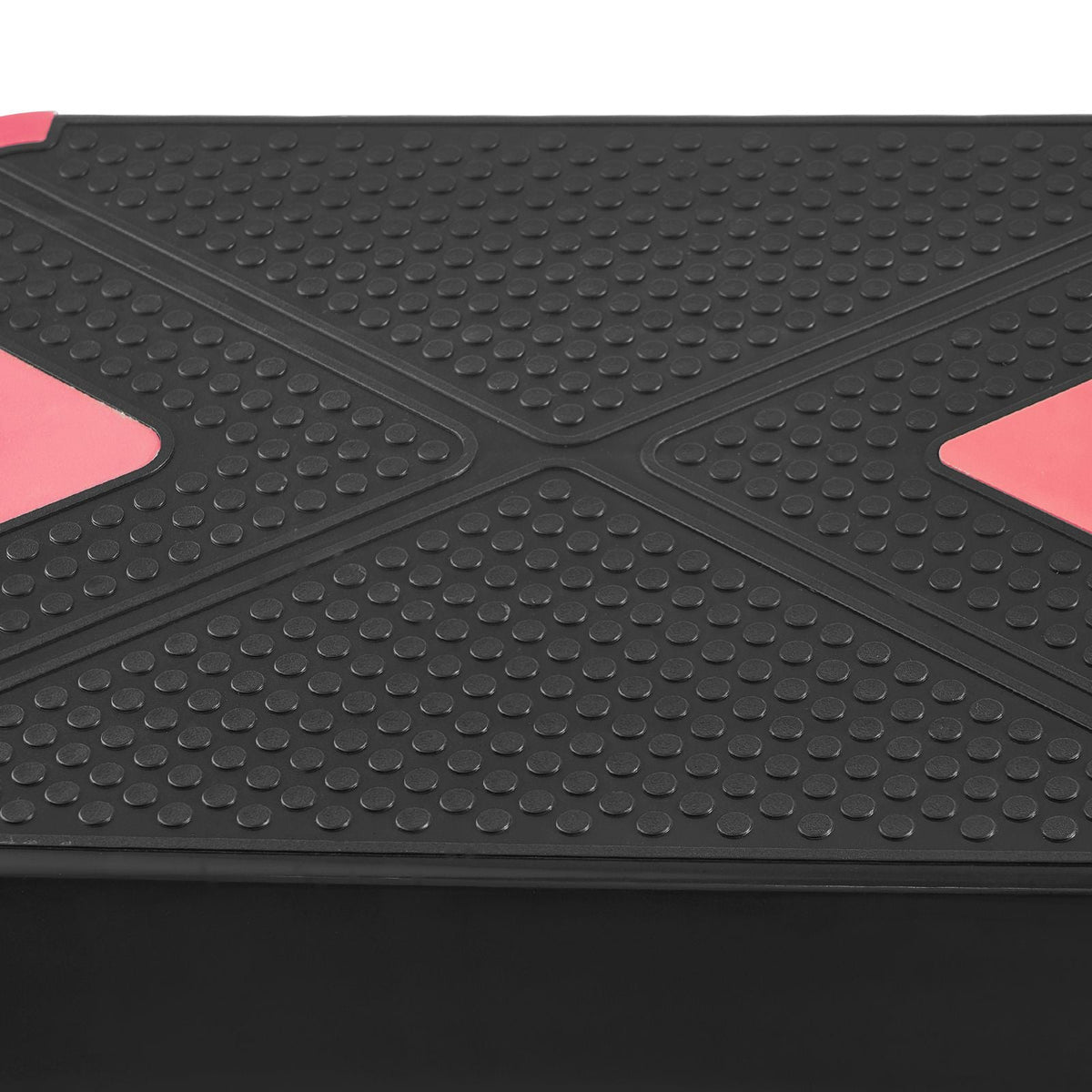 Aerobic Exercise Step Platform, 28-Inch Workout Aerobic Stepper, Height Adjustable Fitness Training Step Deck Trainer with 4 Risers, Non-Slip Surface Bench for Home Gym Cardio Strength, Red