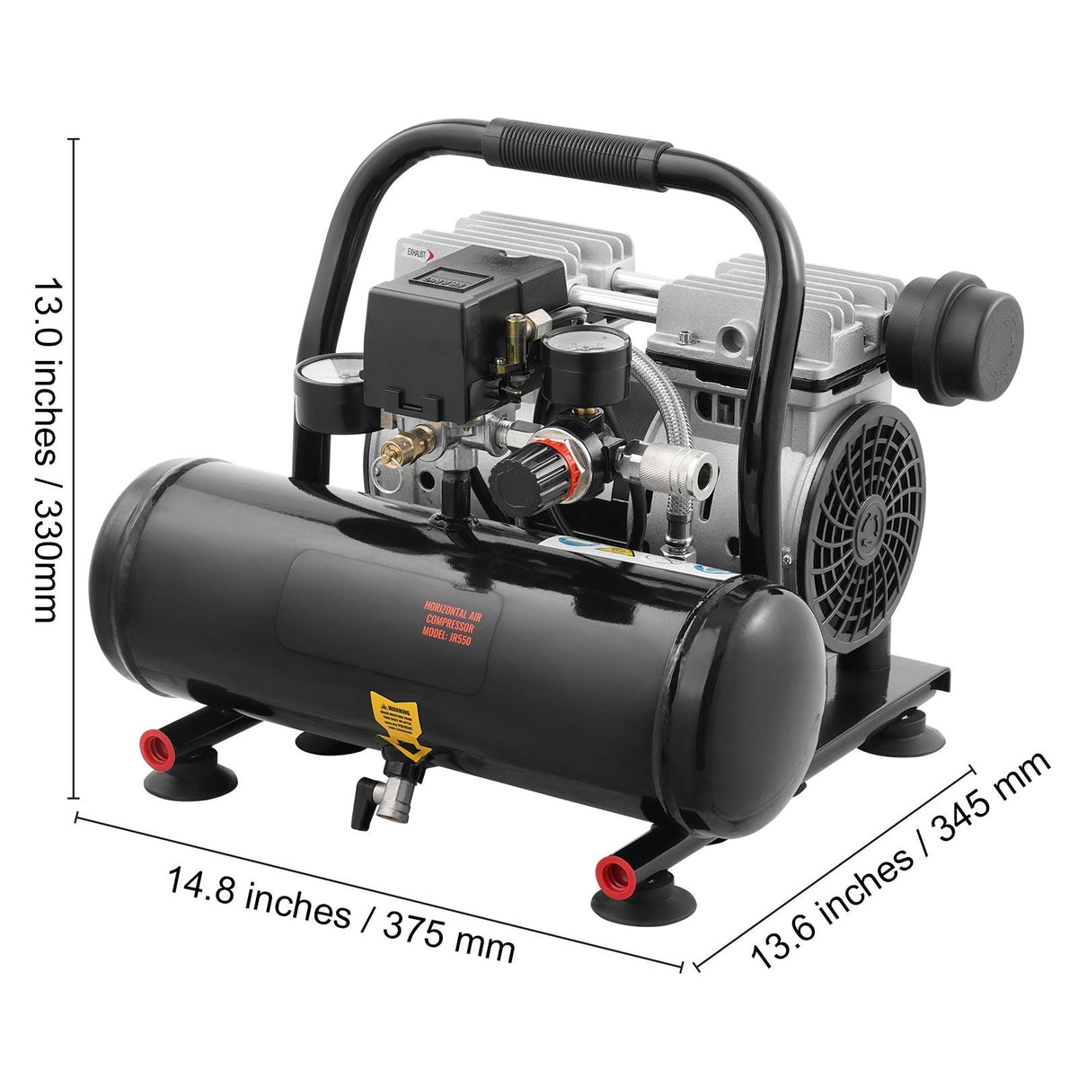 Air Compressor, 1 Gallon Steel Tank, 1HP 1.5 CFM 90PSI Oil Free Air Compressor & Max. 120PSI Pressure, 78dB Ultra Quiet Portable Compressor, for Auto Repair, Tire Inflation, Spray Painting