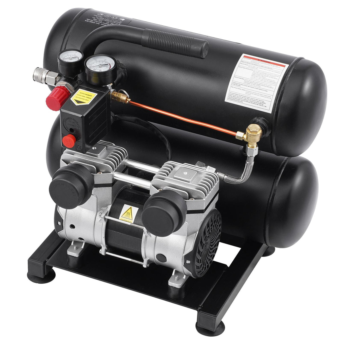 Air Compressor, 4.6 Gallon Steel Tank, 1HP 2.2 CFM@90 PSI Oil Free Air Compressor & Max. 120PSI Pressure, 80dB Ultra Quiet Portable Compressor, for Auto Repair, Tire Inflation, Spray Painting